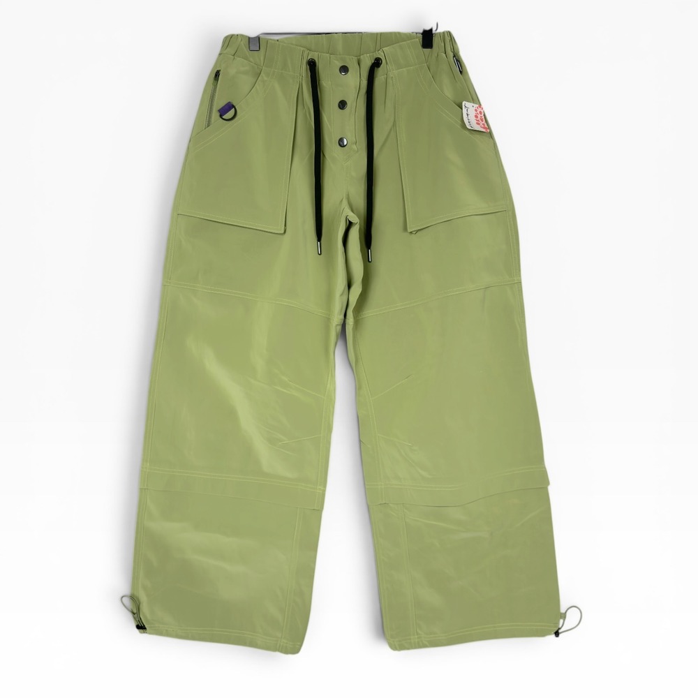Free People FP Movement Paradox Pants M Green Slouchy Cargo Utility Bungee Hem - Picture 1 of 13